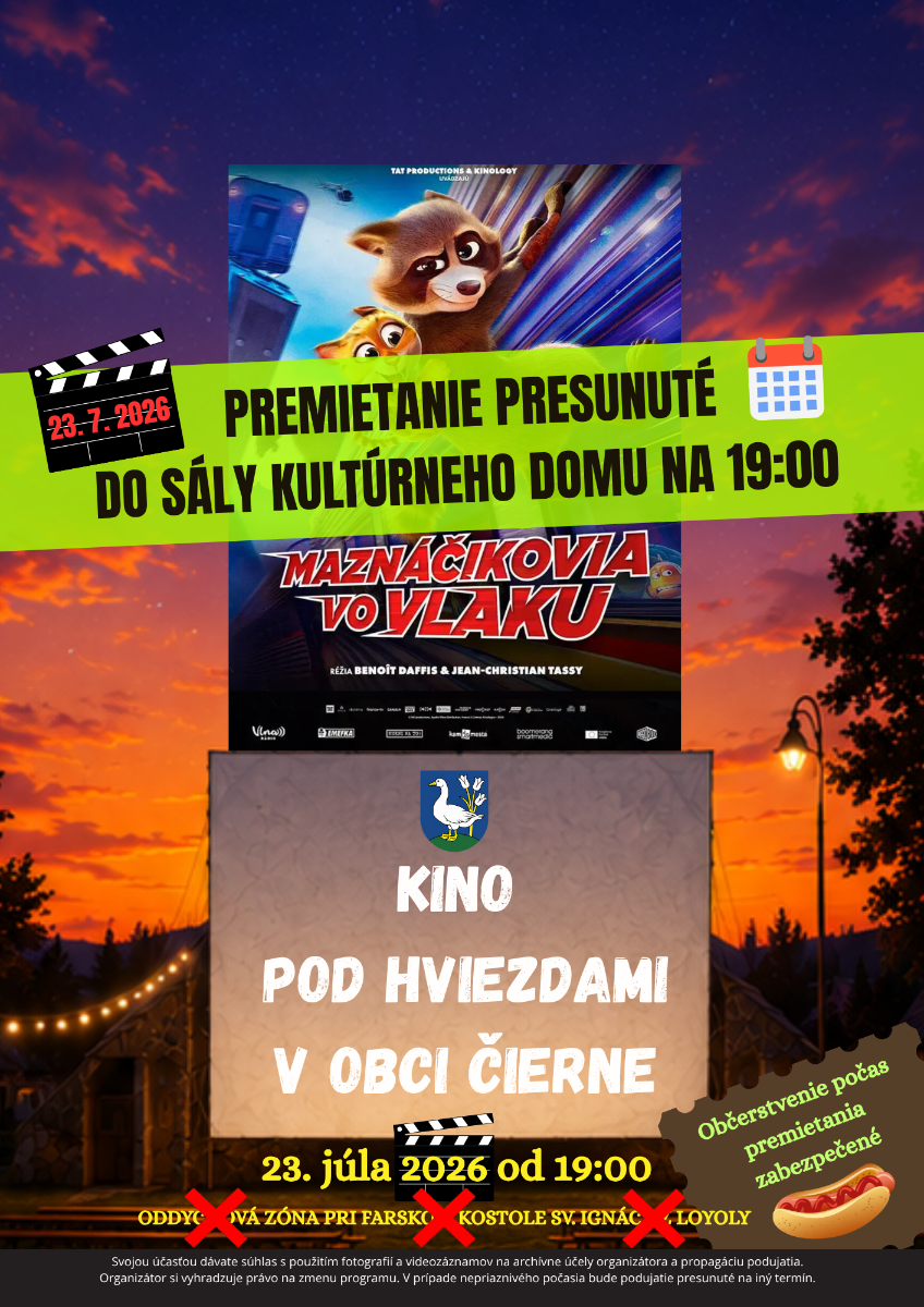 Oznam – presun premietania